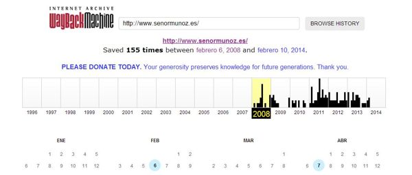 webarchive de un sitio web