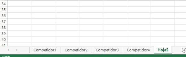 Pestañas excel con competidores