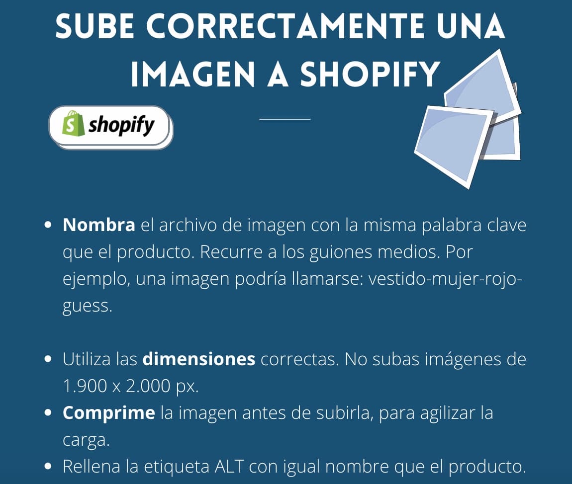 sube correctamente imagen shopify