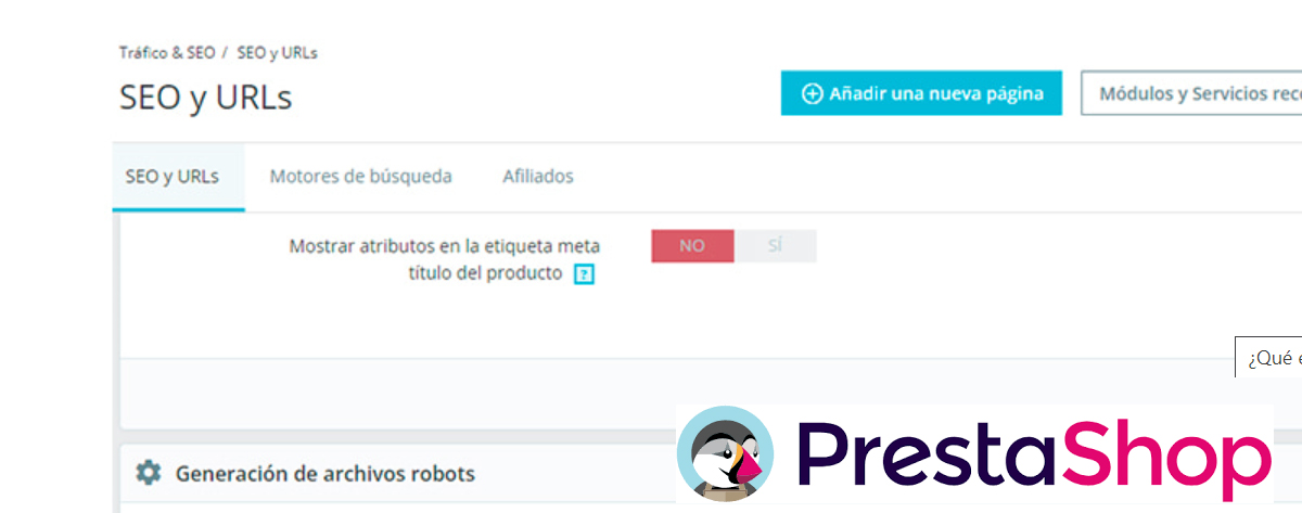 crear archivo robots en pretashop