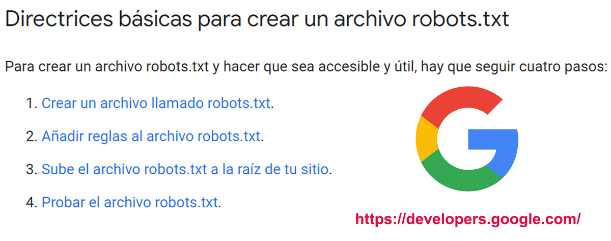 directrices básicas para crear un archivo robots txt