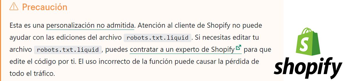 shopify nota sobre robots txt